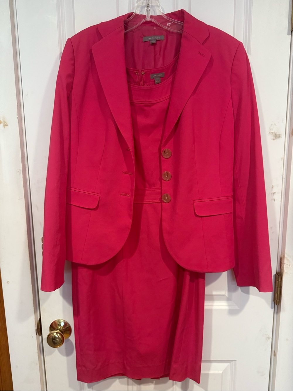 Ann Taylor Bright Pink Blazer with Dress Set